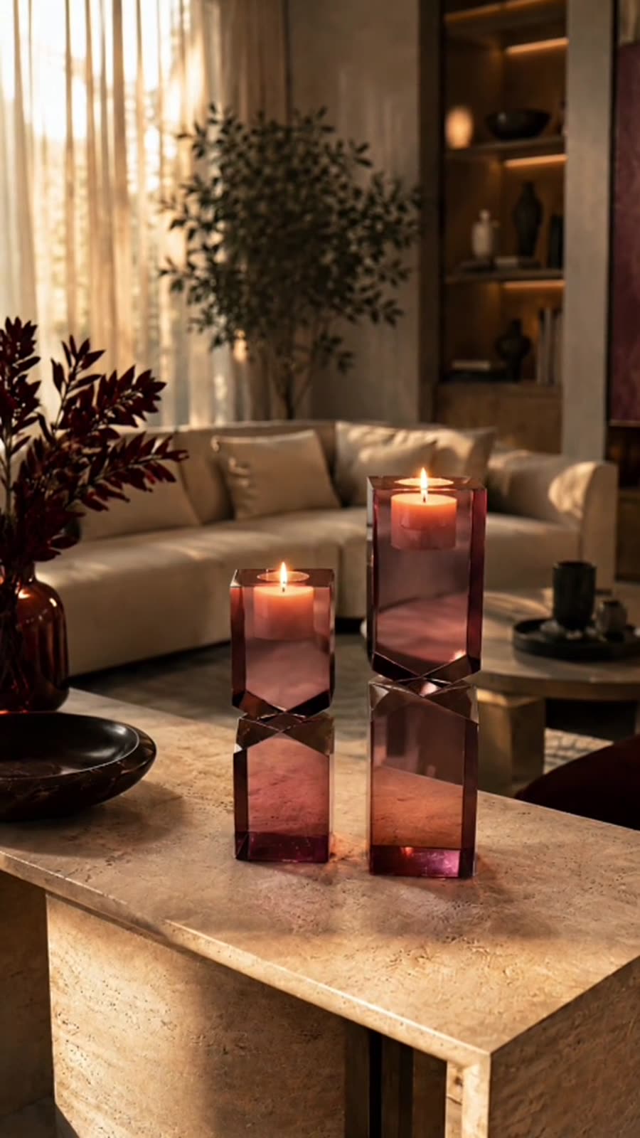Early evening, warm room