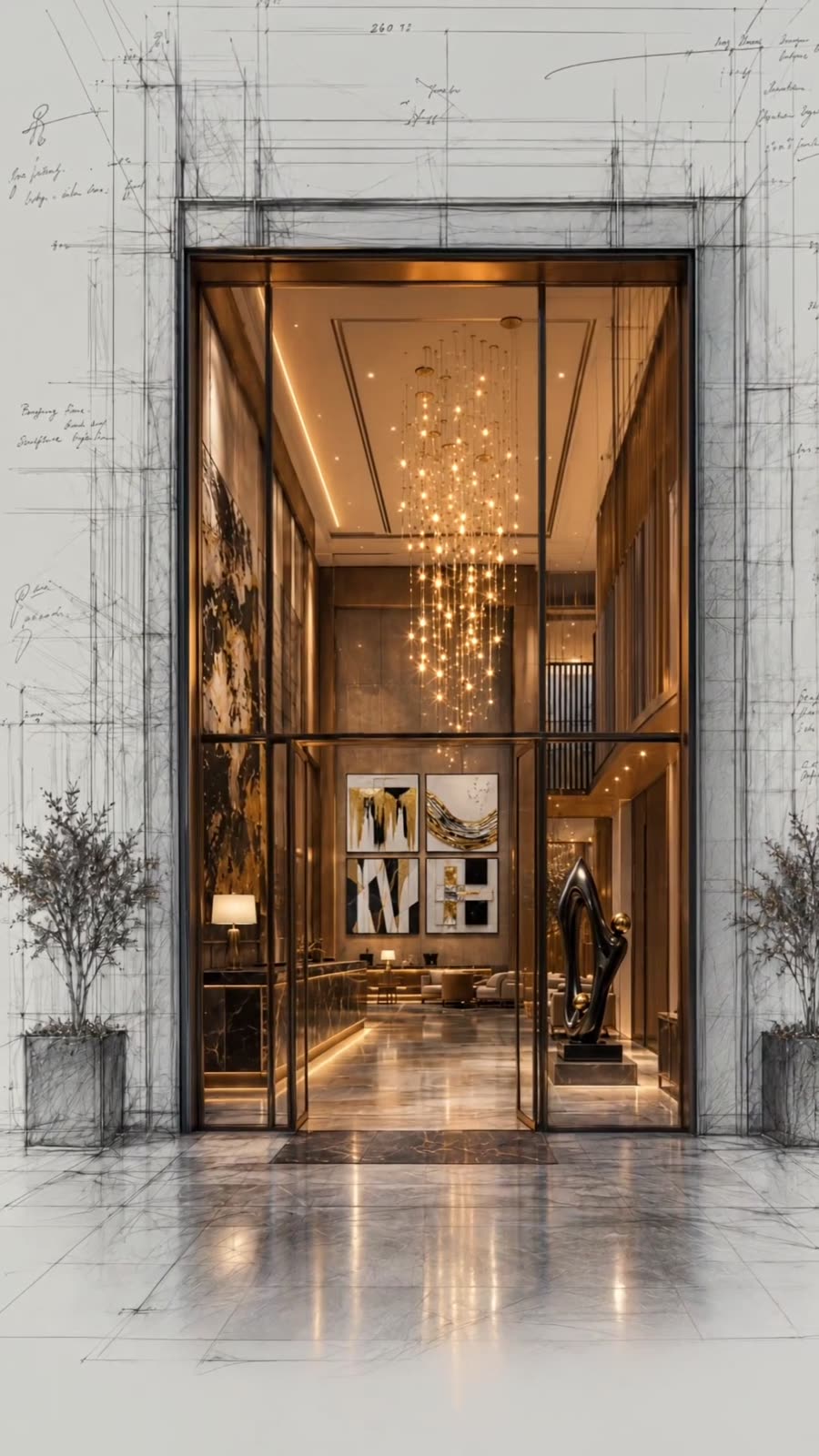 Draw the entrance