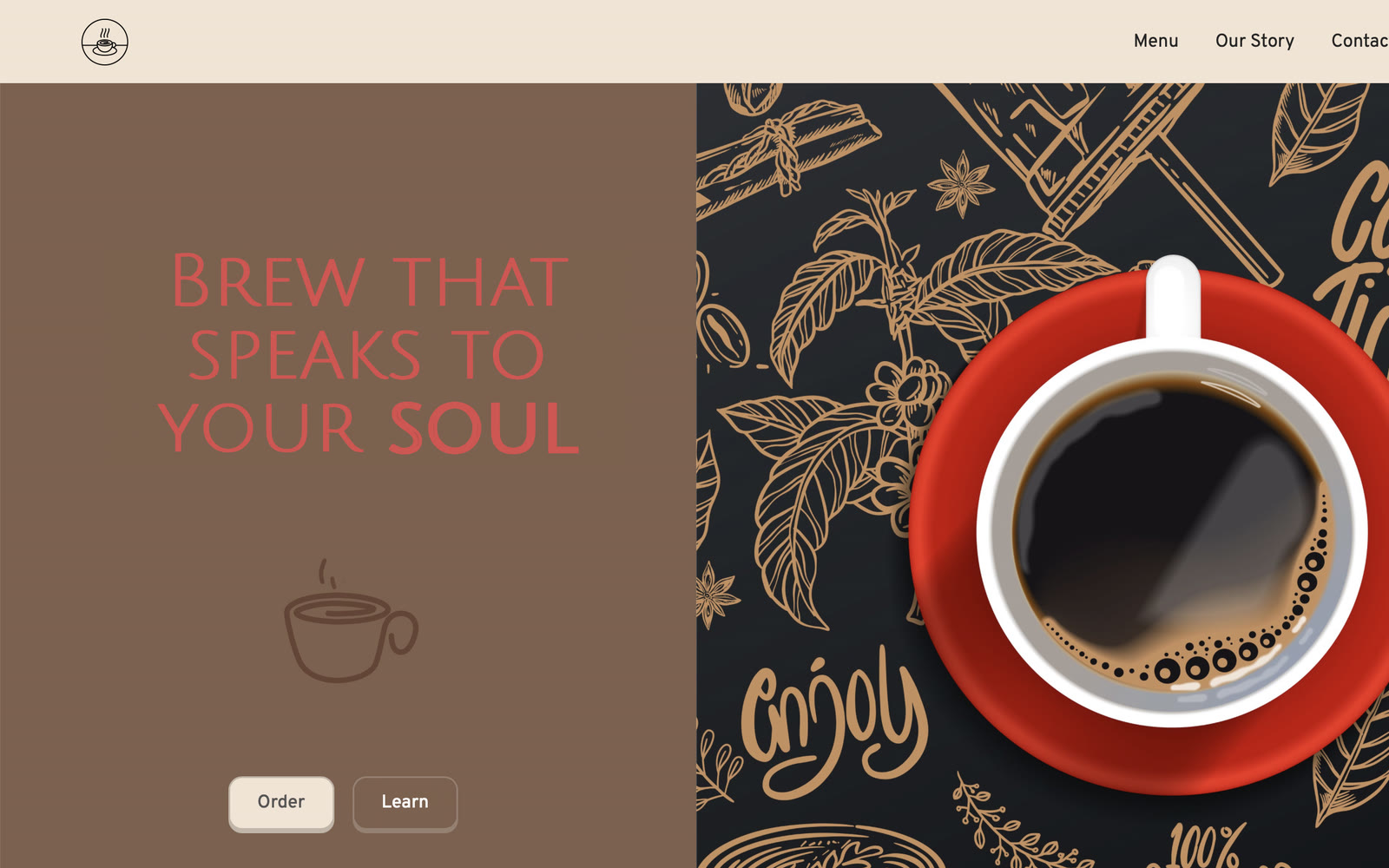 Brew & Bean homepage